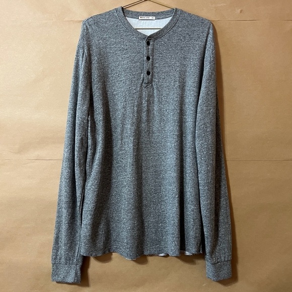 Marine Layer | Men’s Double Knit Henley Long Sleeve Pullover Shirt Grey Size M/L - Picture 1 of 12